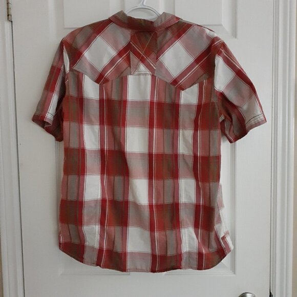 Ecoths Men's M 100% Cotton Red Plaid Made Fair Trade Button Down Shirt - Picture 3 of 12